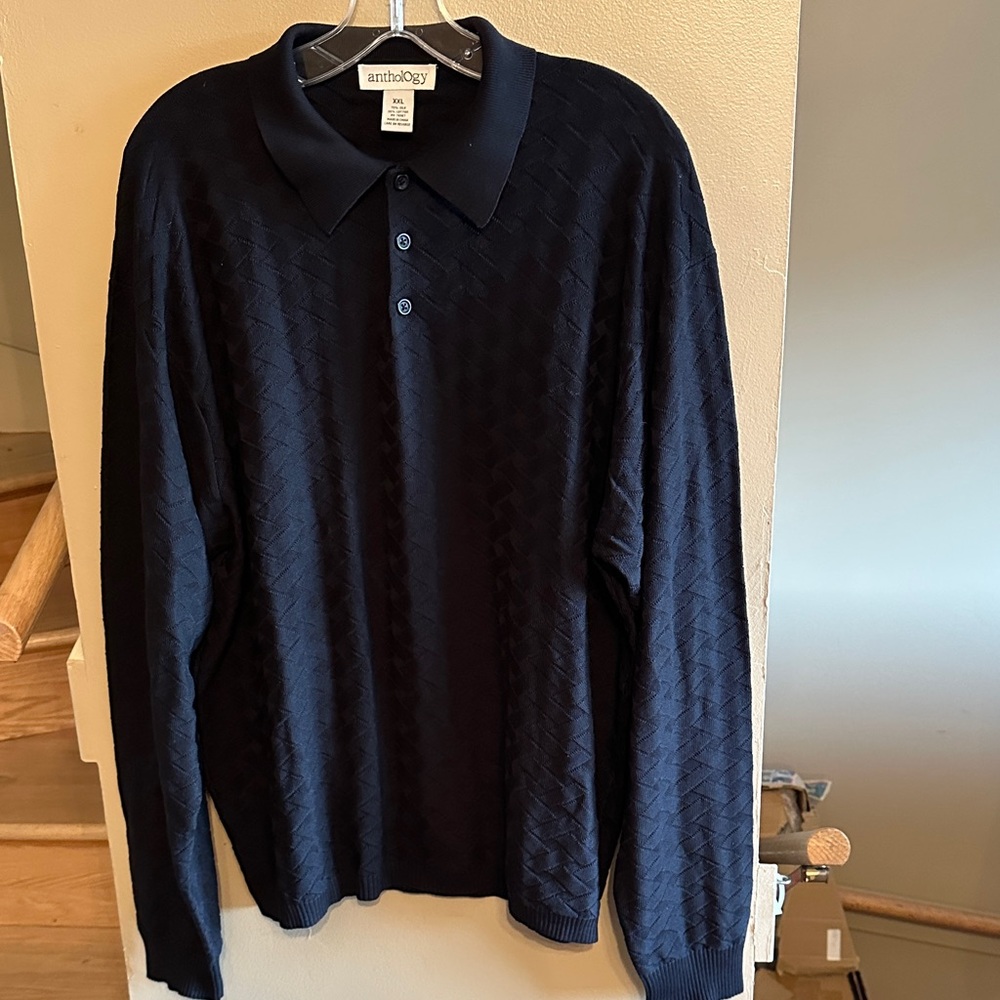 Anthology Men's Classic Black pattern Polo Shirt